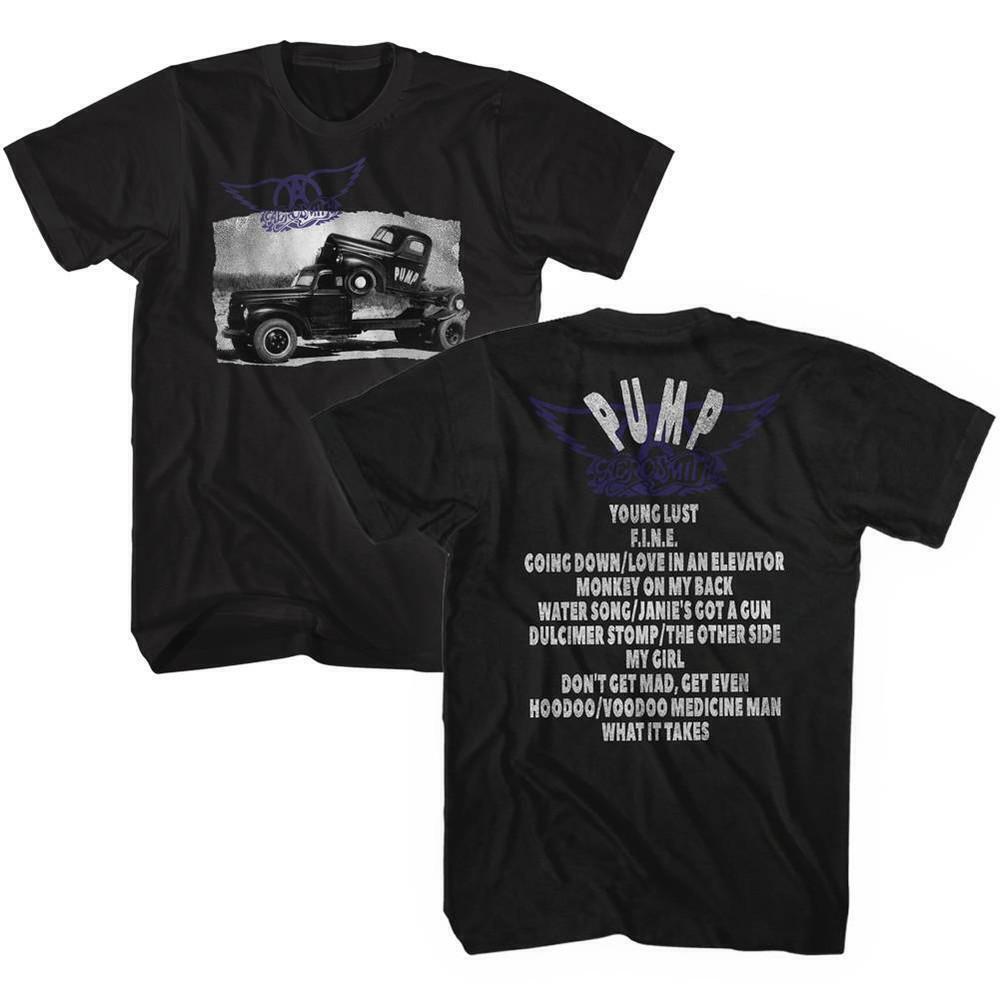 Aerosmith Pump Album Black Adult T Shirt 2 Sided